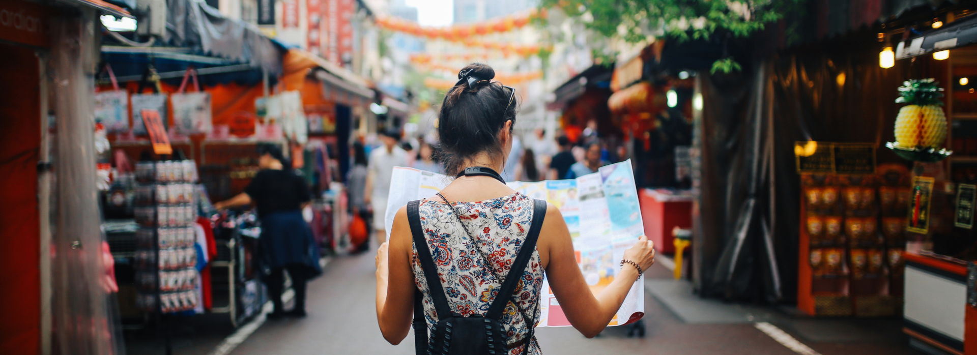 Woman exploring Singapore